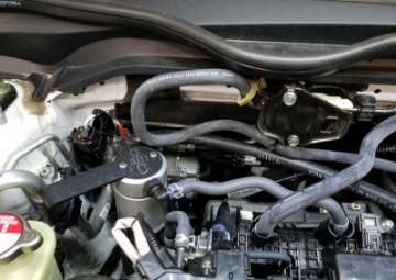 Picture of J&L 16-21 Honda Civic 1-5L Turbo EX & Si Passenger Side Oil Separator 3-0 - Clear Anodized