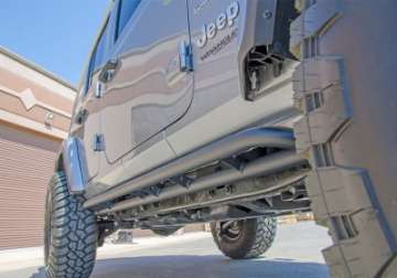 Picture of N-Fab RKR Rails 2019 Jeep Wrangler JT 4DR Truck Full Length - Tex- Black - 1-75in