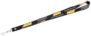Picture of AEM Black Lanyard 3-4in x 36in w- Swivel Clip - Red - Yellow AEM Logo