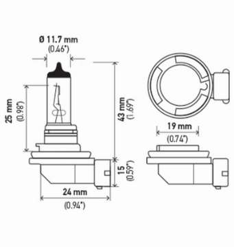 Picture of Hella H11 12V 55W PGJ19-2 T4 +50 Performance Halogen Bulb - Pair