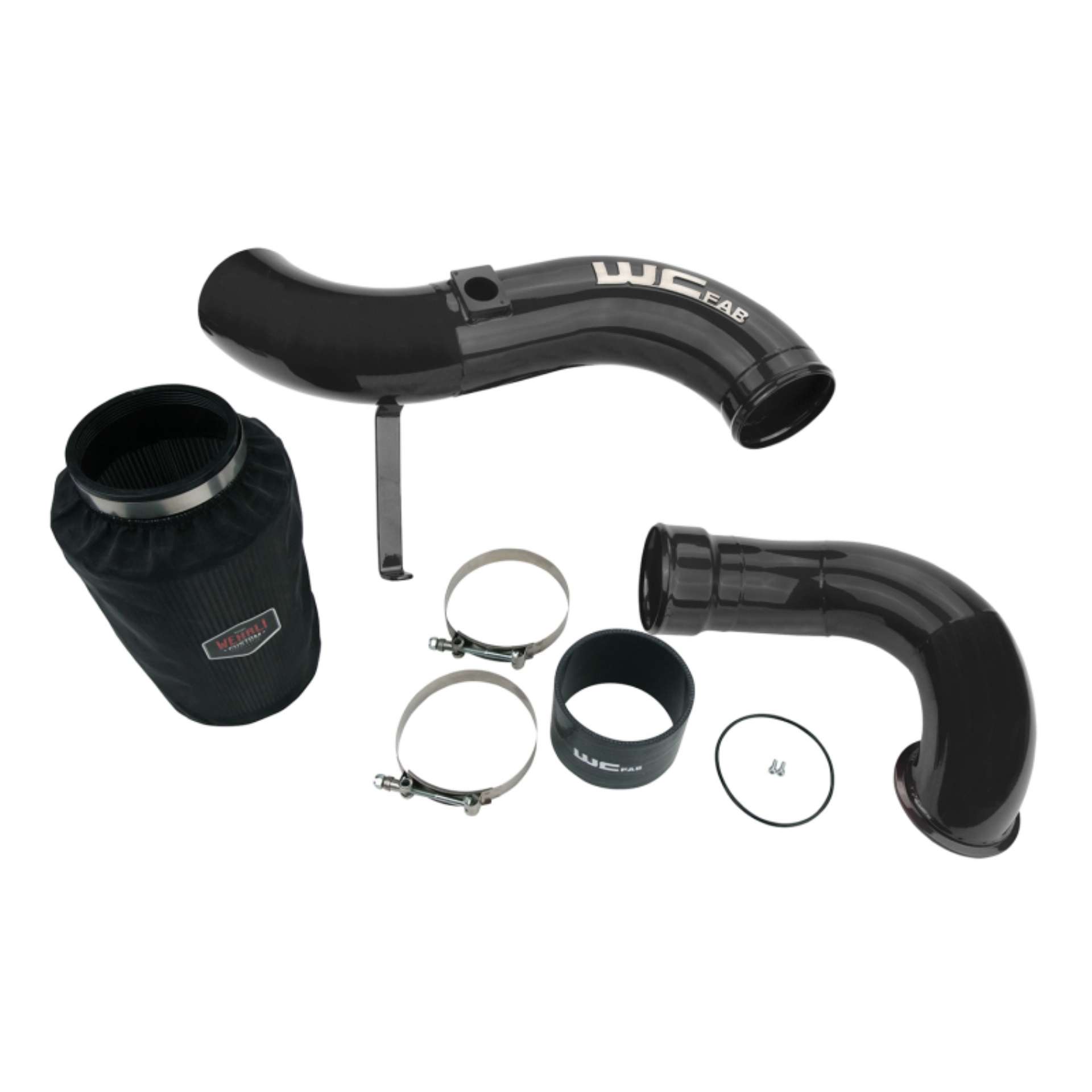 Picture of Wehrli 06-07 Chevrolet 6-6L LBZ Duramax 4in Intake Kit Stage 2 - Gloss Black