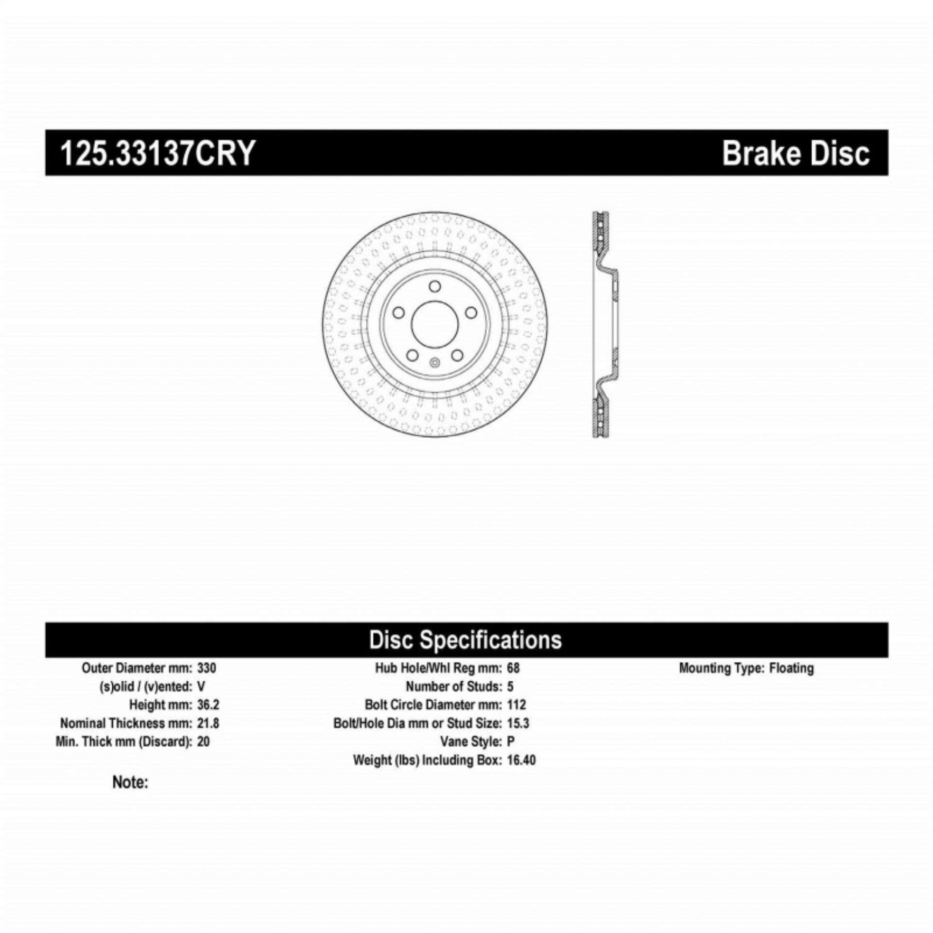 Picture of Stoptech 10-19 Audi S4 Premium Rear CryoStop Brake Rotor