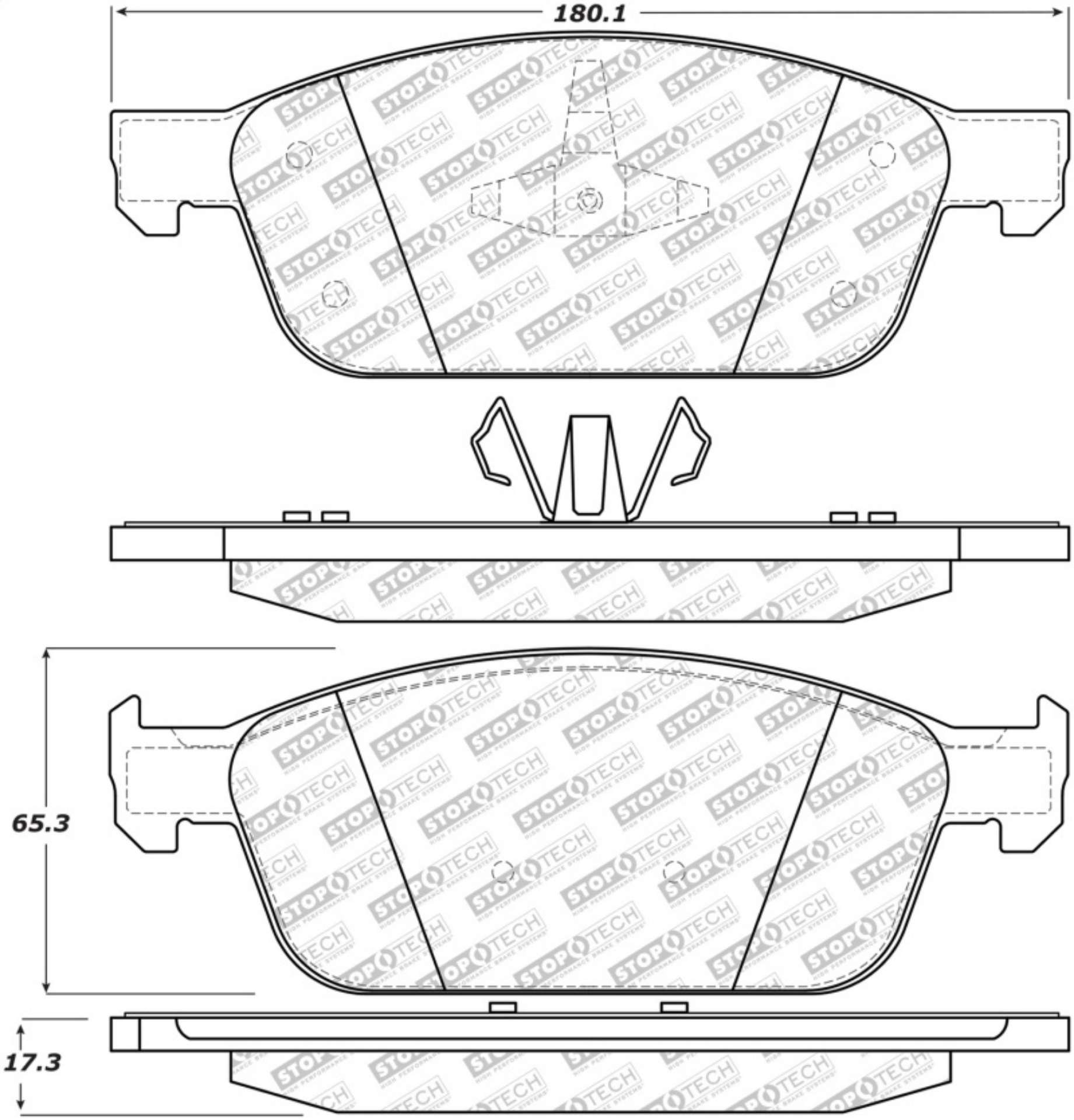 Picture of StopTech 13-19 Ford Escape - 13-18 Ford Focus Street Select Front Brake Pads