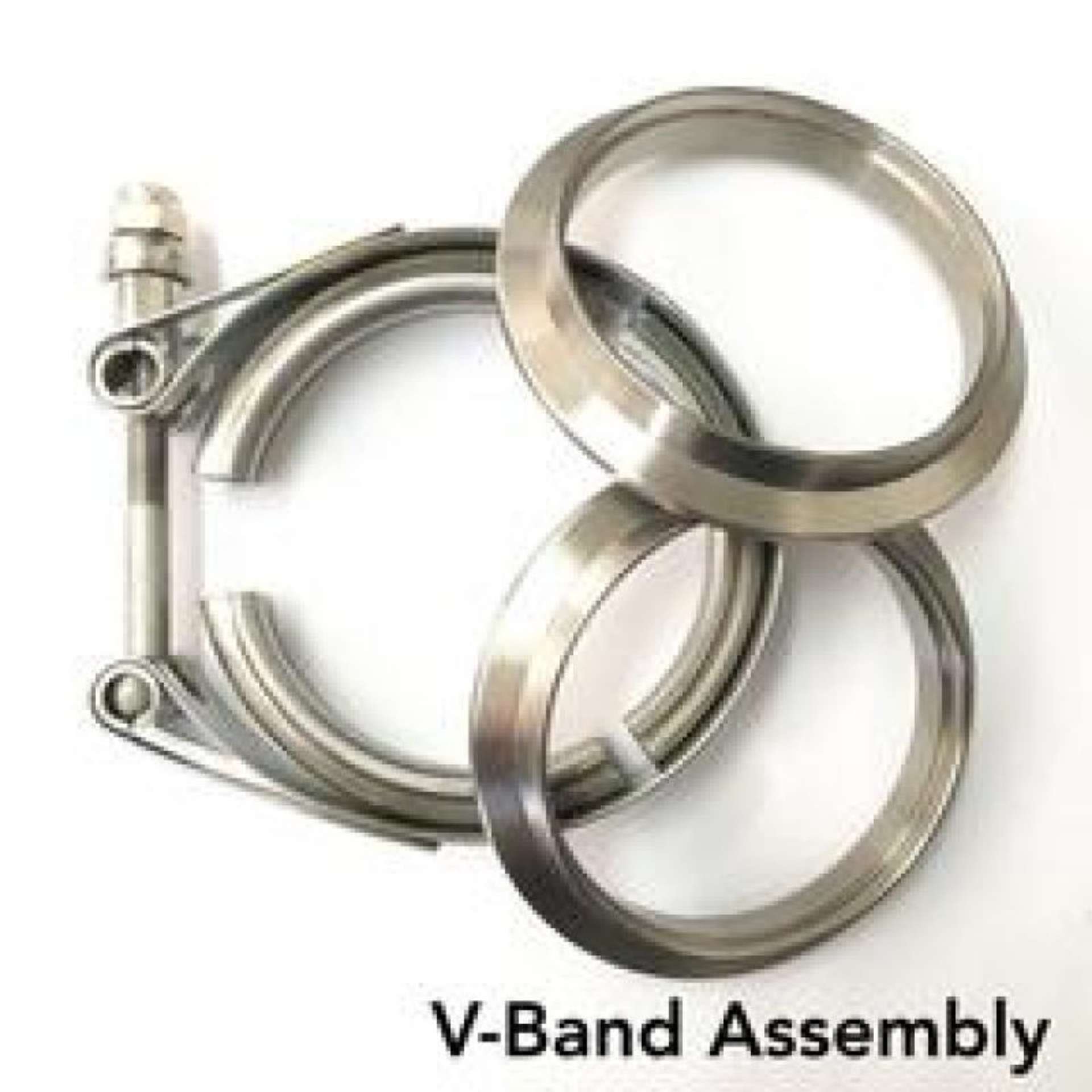 Picture of Ticon Industries 2in Titanium V-Band Clamp Assembly 2 Flanges-1 Clamp