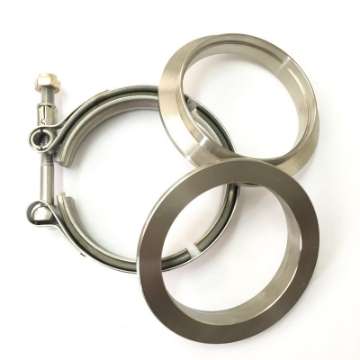 Picture of Ticon Industries 2-5in Titanium V-Band Clamp Assembly 2 Flanges-1 Clamp