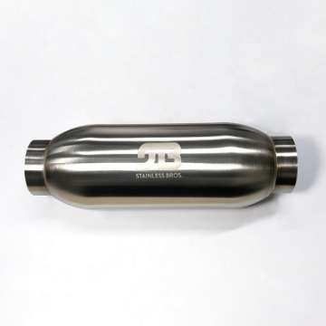 Picture of Stainless Bros 4in Body x 12-0in Length 3in Inlet-Outlet Bullet Resonator