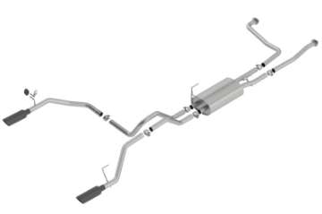 Picture of Borla 16-19 Nissan Titan 5-6L V8 2WD-4WD S-Type Catback Exhaust - Black Chrome Tips