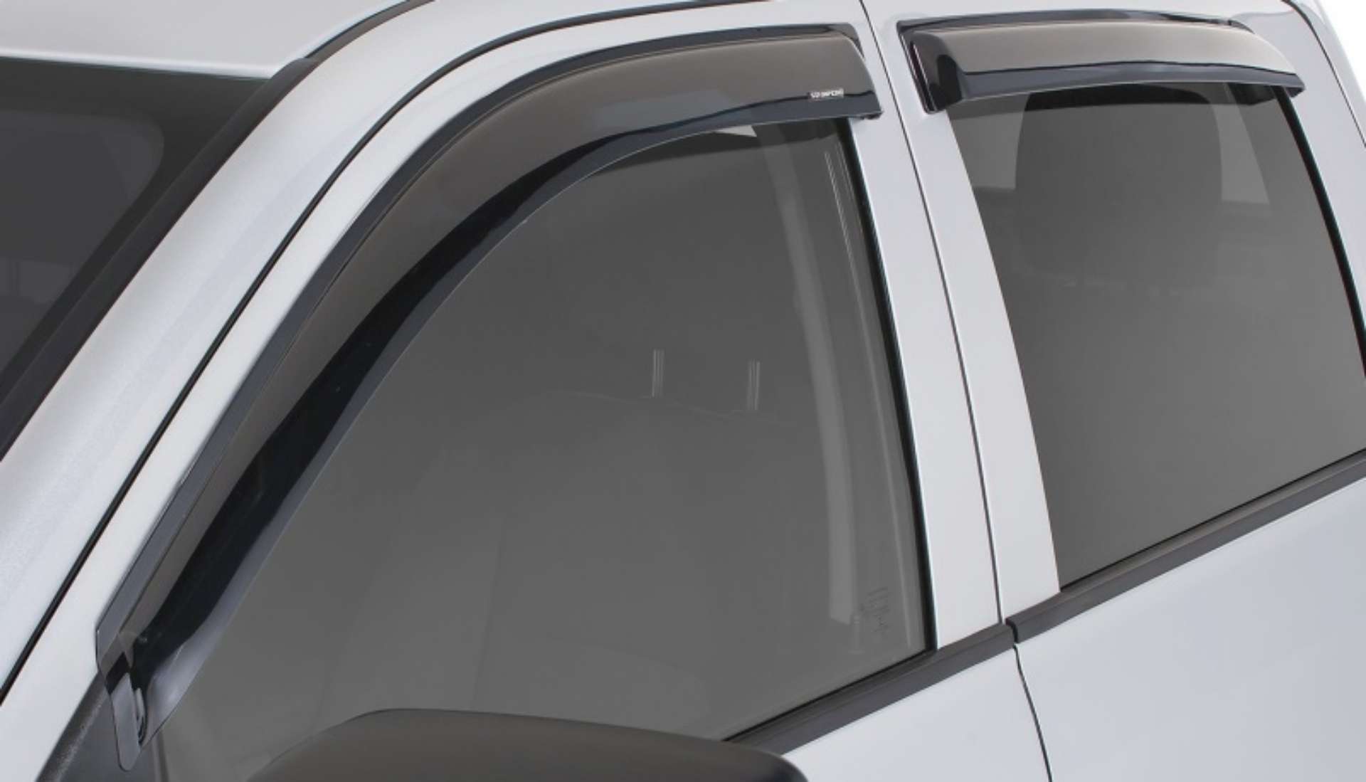 Picture of Stampede 2019 Chevy Silverado 1500 Double Cab Pickup Tape-Onz Sidewind Deflector 4pc - Smoke