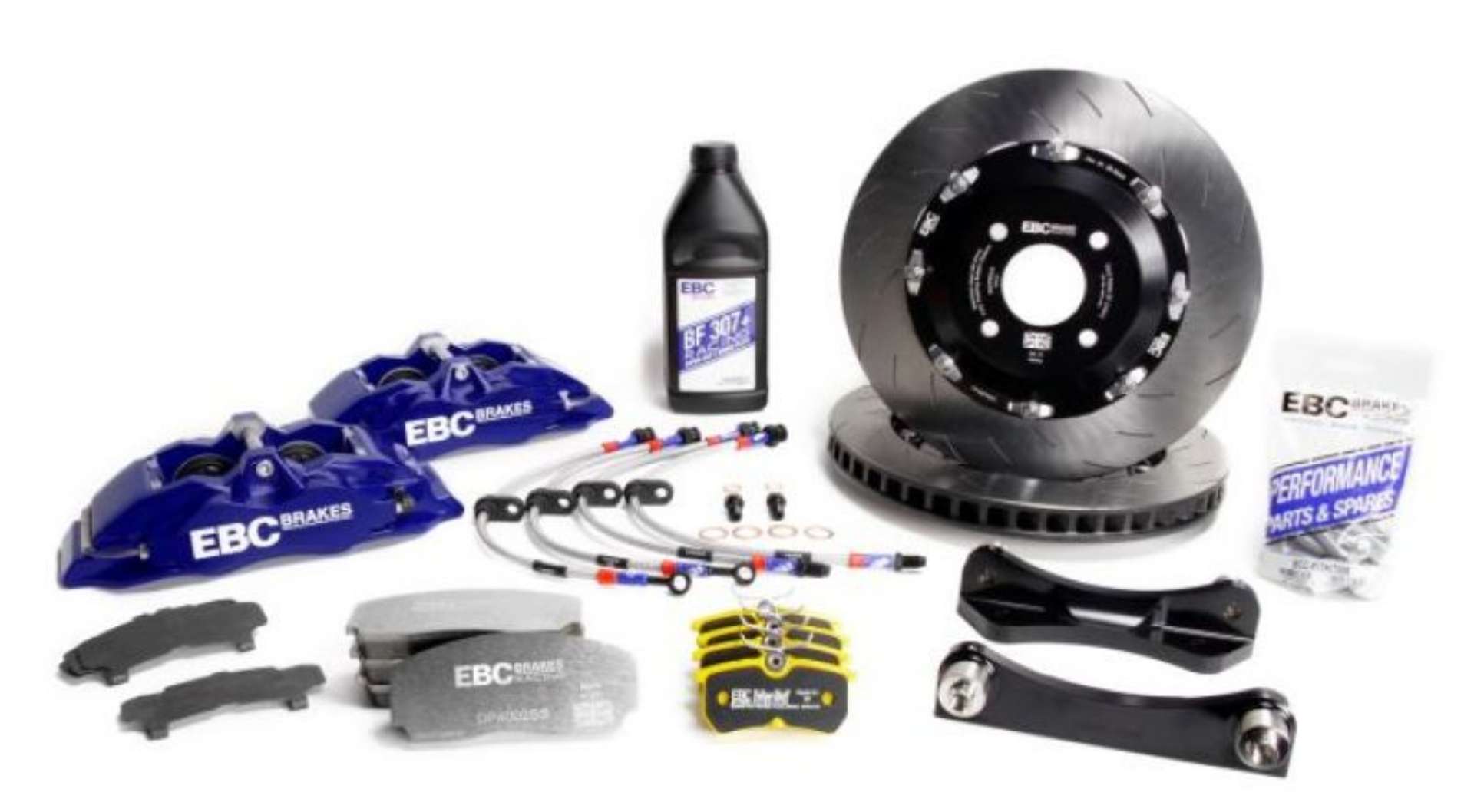 Picture of EBC Racing 12-17 Ford Fiesta ST Mk7 Blue Apollo-4 Calipers 330mm Rotors Front Big Brake Kit