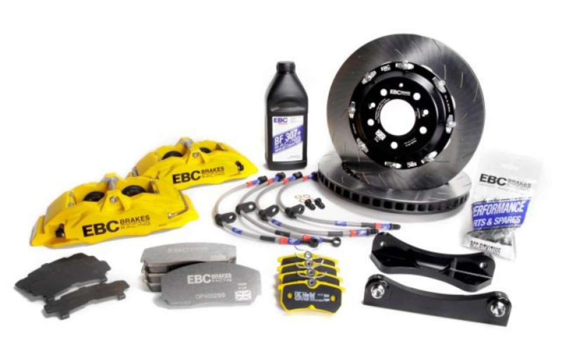 Picture of EBC Racing 12-17 Ford Fiesta ST Mk7 Yellow Apollo-4 Calipers 330mm Rotors Front Big Brake Kit