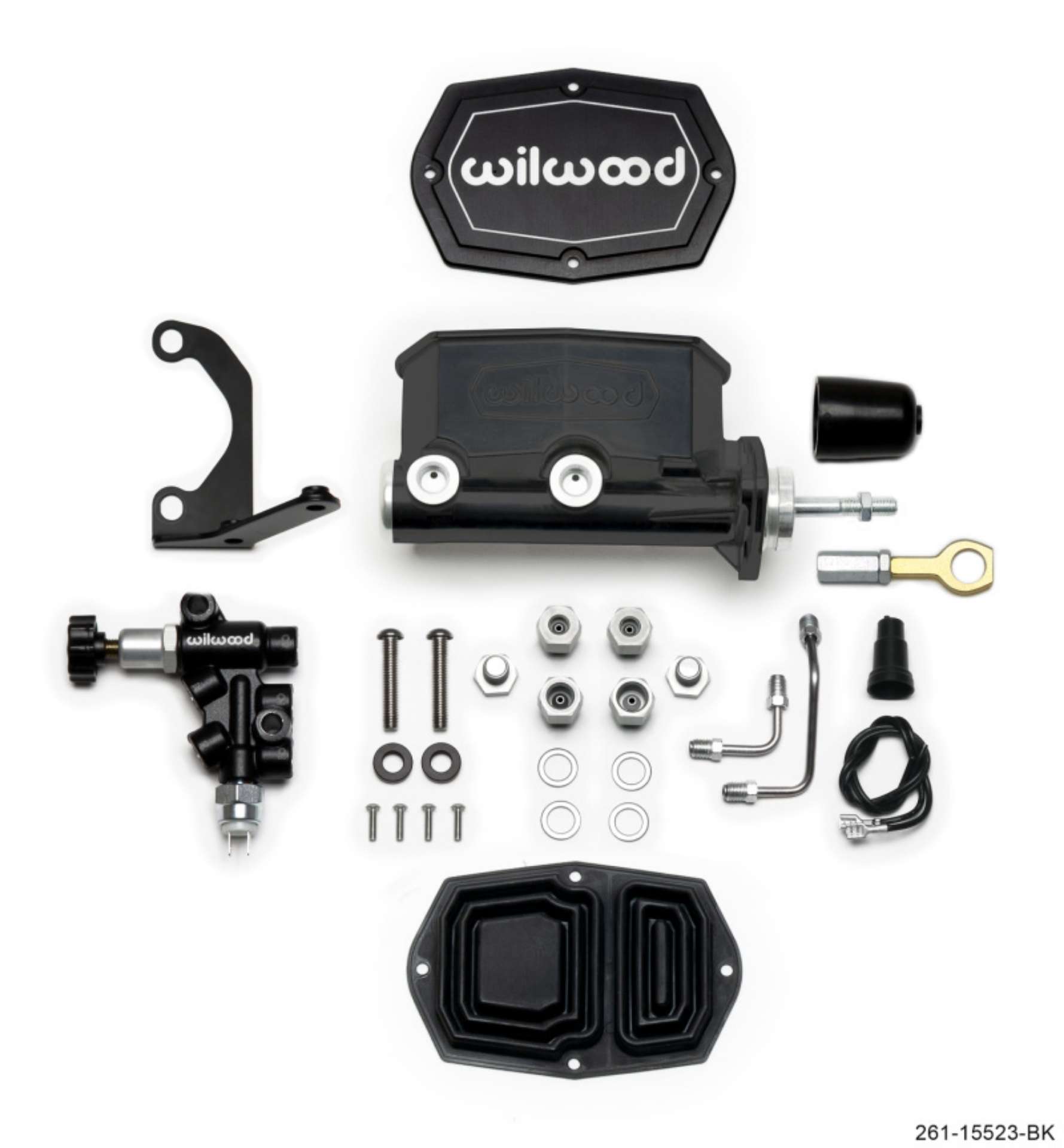 Picture of Wilwood Compact Tandem M-C - 15-16in Bore w-Bracket and Valve fits Mustang Pushrod - Black