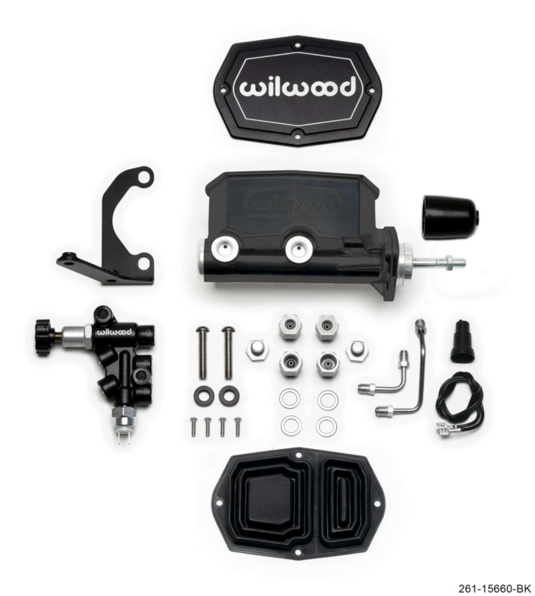 Picture of Wilwood Compact Tandem M-C - 15-16in Bore w-RH Bracket and Valve Pushrod - Black