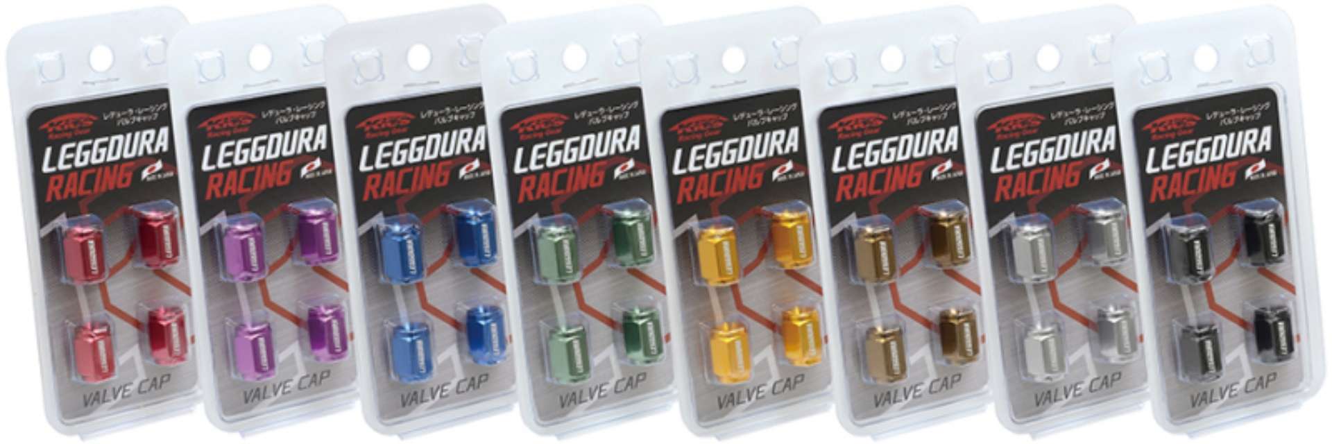 Picture of Project Kics Leggdura Racing Valve Cap Set Red