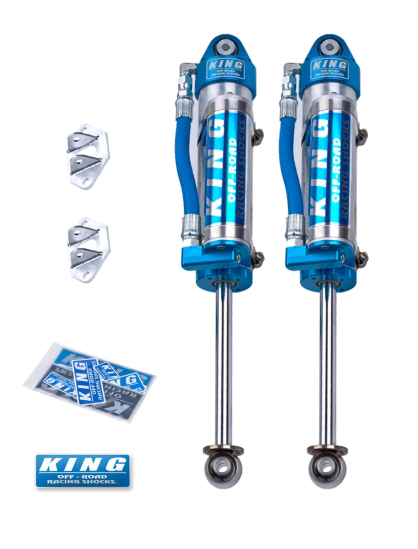 Picture of King Shocks 05-10 Toyota Hilux Rear 2-5 Dia Piggy Hose Reservoir Shock Pair