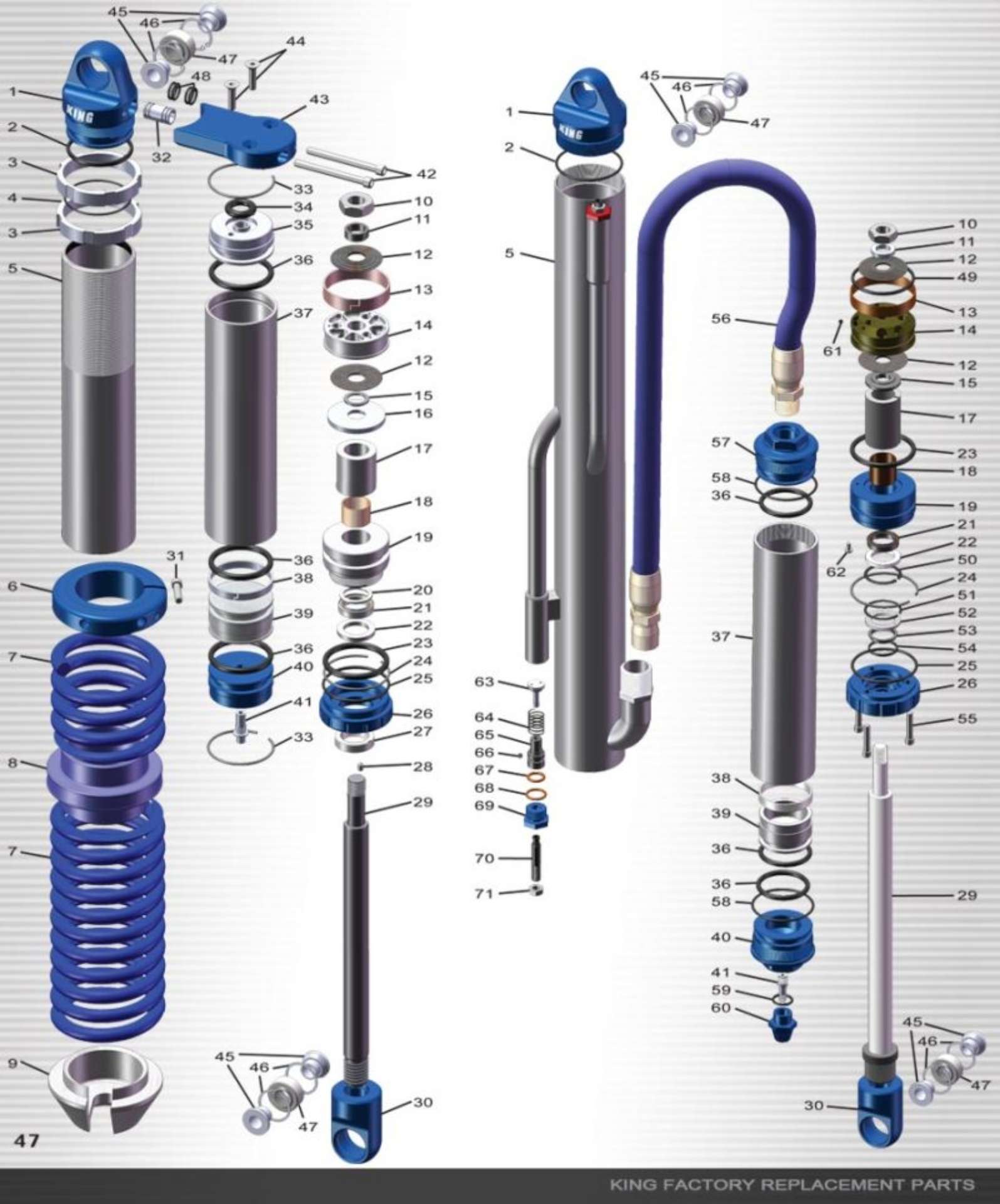 Picture of King Shocks Smooth Res Assembly 2-5 PR 15in Long 2-5in OD Thread & Snap Ring Groove