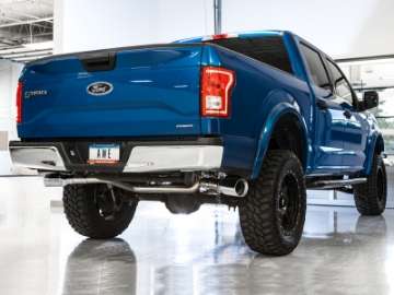 Picture of AWE Tuning 2015+ Ford F-150 0FG Dual Exit Performance Exhaust System w-5in Chrome Silver Tips