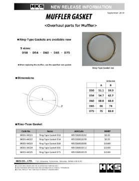 Picture of HKS Muffler Gasket 51-1mm ID 59-9mm OD