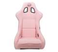 Picture of NRG FRP Bucket Seat PRISMA Edition W- pearlized Back Pink Alcantara - Large