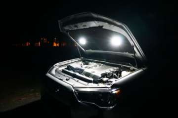 Picture of KC HiLiTES Cyclone 2in- LED Universal Under Hood Lighting Kit Incl- 2 Cyclone Lights-Switch-Wiring