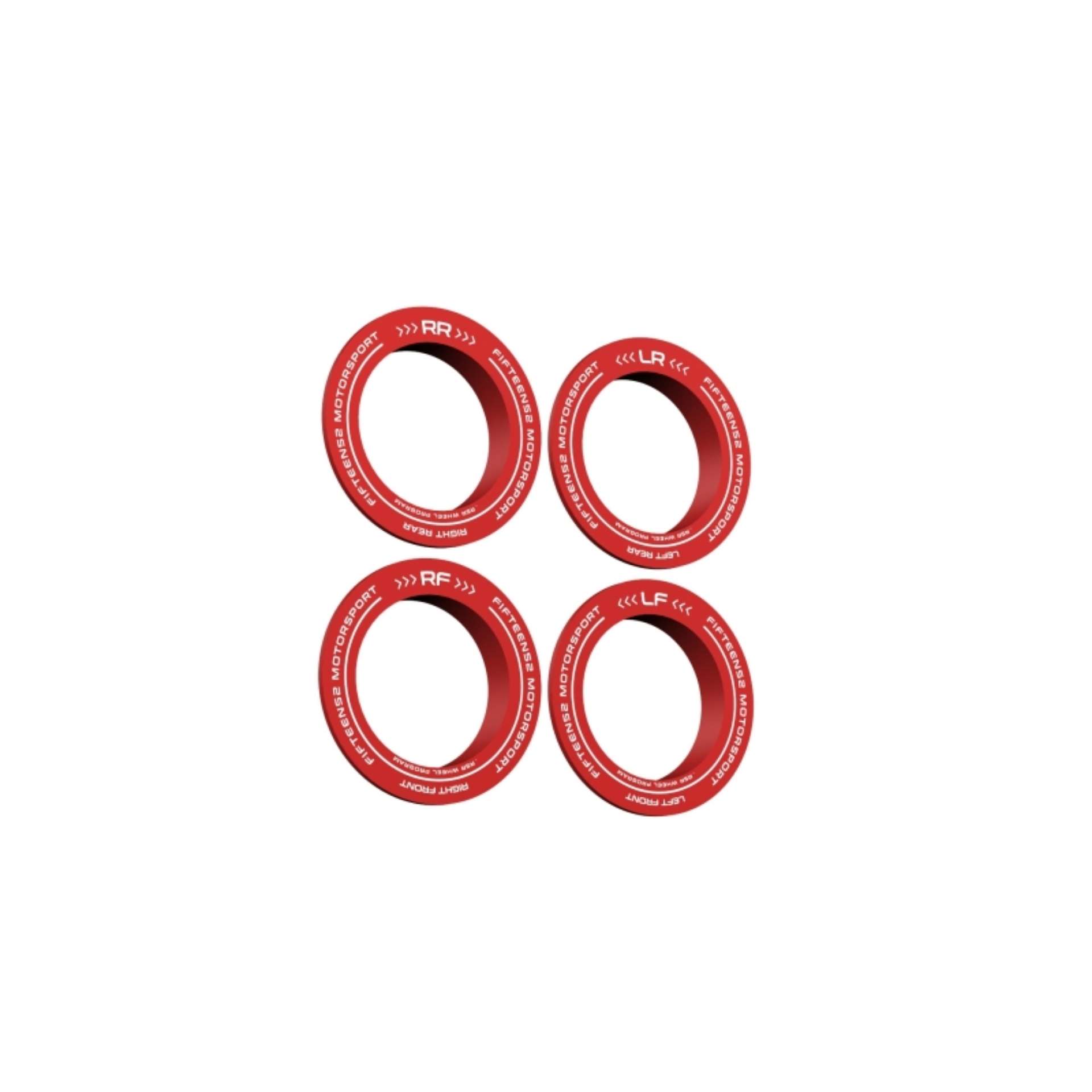 Picture of fifteen52 Holeshot RSR Center Ring - Corner Designation Set of Four - Red