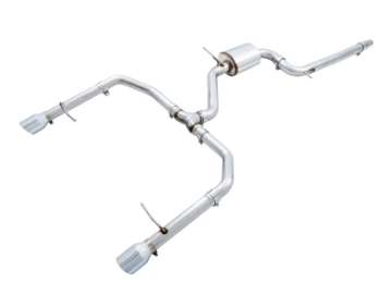 Picture of AWE Tuning 18-21 Volkswagen Jetta GLI Mk7 Track Exhaust - Chrome Silver Tips Fits High-Flow DP