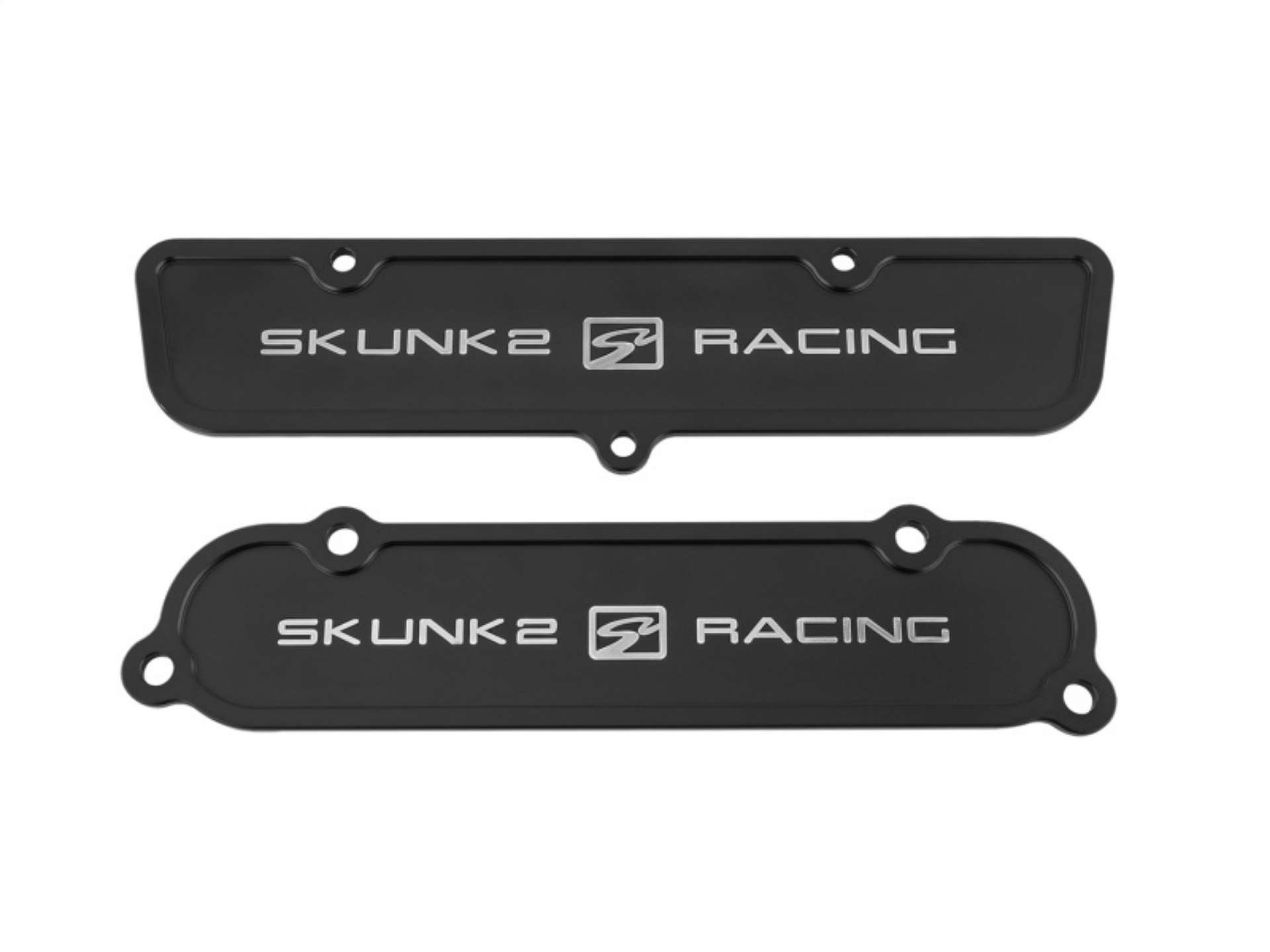 Picture of Skunk2 Black Anodized Billet 6061 Aluminum Intake & Exhaust Port Covers - K-Series Cylinder Heads