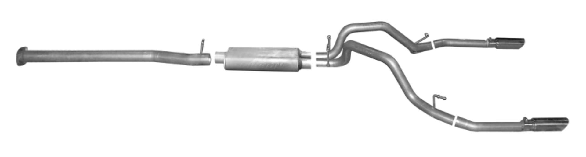 Picture of Gibson 14-18 Chevrolet Silverado 1500 LTZ 6-2L 3-5in-2-25in Cat-Back Dual Split Exhaust - Stainless