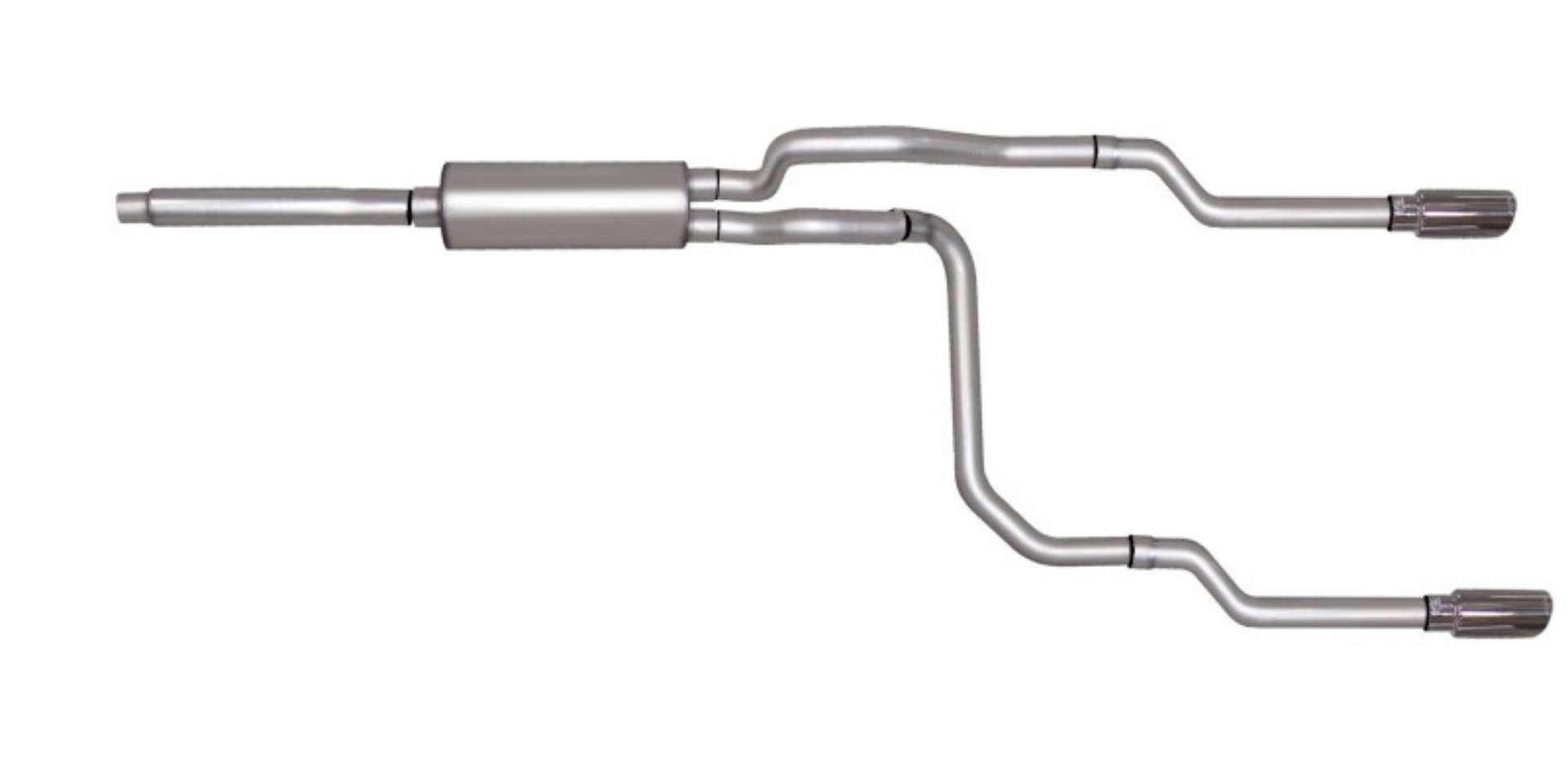 Picture of Gibson 87-92 Ford F-150 Custom 4-9L 2-5in Cat-Back Dual Split Exhaust - Stainless