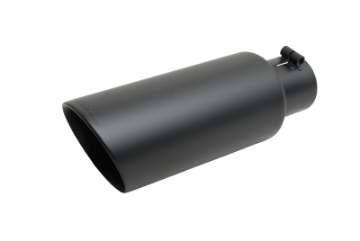 Picture of Gibson Round Dual Wall Angle-Cut Tip - 4in OD-2-5in Inlet-8in Length - Black Ceramic