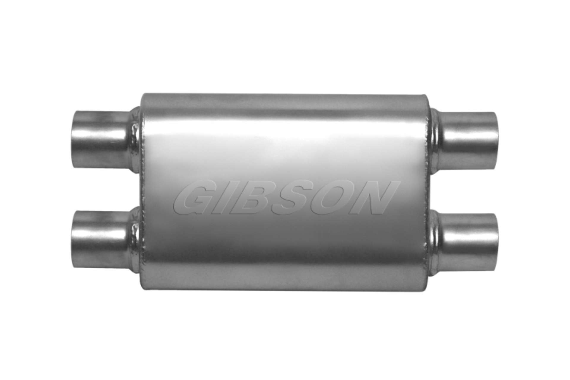 Picture of Gibson CFT Superflow Dual-Dual Oval Muffler - 4x9x18in-2-5in Inlet-2-5in Outlet - Stainless