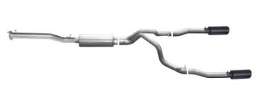 Picture of Gibson 15-18 Chevrolet Silverado 1500 LS 5-3L 3in-2-25in Cat-Back Dual Split Exhaust - Black Elite