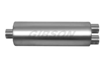 Picture of Gibson SFT Superflow Center-Dual Round Muffler - 7x19in-3in Inlet-2-5in Outlet - Stainless