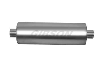 Picture of Gibson SFT Superflow Center-Center Round Muffler - 8x24in-4in Inlet-4in Outlet - Stainless