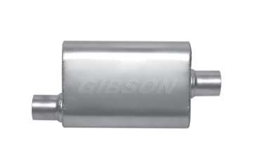 Picture of Gibson MWA Superflow Offset-Center Oval Muffler - 4x9x14in-2-25in Inlet-2-25in Outlet - Stainless