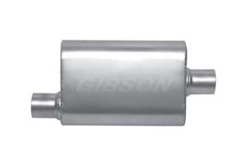 Picture of Gibson MWA Superflow Offset-Center Oval Muffler - 4x9x14in-2-5in Inlet-2-5in Outlet - Stainless