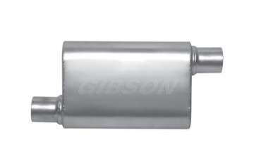 Picture of Gibson MWA Superflow Offset-Offset Oval Muffler - 4x9x14in-2-5in Inlet-2-5in Outlet - Stainless