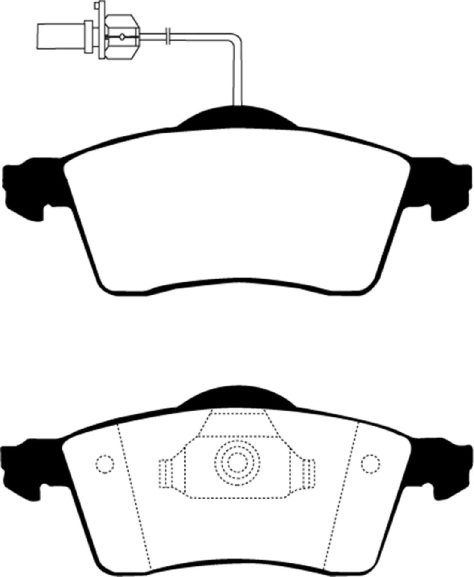 Picture of EBC 00 Volkswagen Eurovan 2-8 ATE with Wear Leads Greenstuff Front Brake Pads