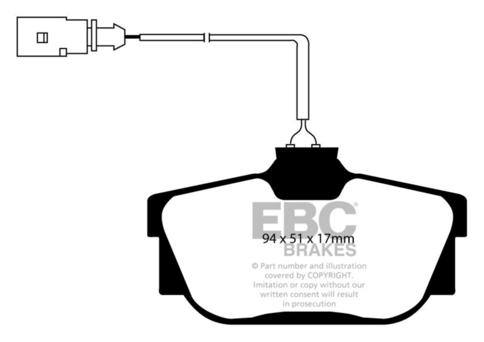 Picture of EBC 00 Volkswagen Eurovan 2-8 ATE with Wear Leads Greenstuff Rear Brake Pads