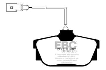 Picture of EBC 00 Volkswagen Eurovan 2-8 ATE with Wear Leads Ultimax2 Rear Brake Pads