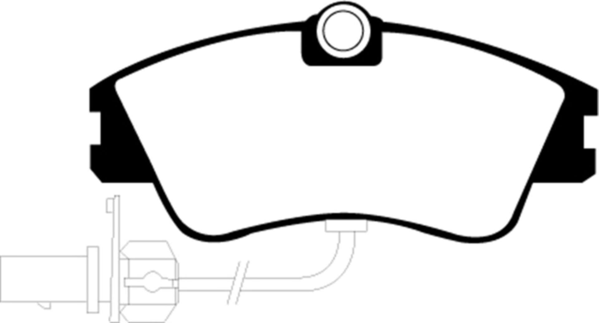 Picture of EBC 00 Volkswagen Eurovan 2-8 Lucas with Wear Leads Greenstuff Front Brake Pads