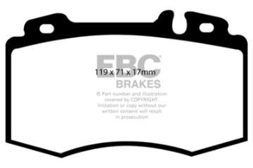 Picture of EBC 00-01 Mercedes-Benz M-Class ML ML430 4-3 Greenstuff Front Brake Pads