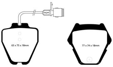 Picture of EBC 00-03 Audi A8 Quattro 4-2 8 Pad Set Yellowstuff Front Brake Pads