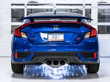 Picture of AWE Tuning 2016+ Honda Civic Si Touring Edition Exhaust w-Front Pipe & Triple Chrome Silver Tips