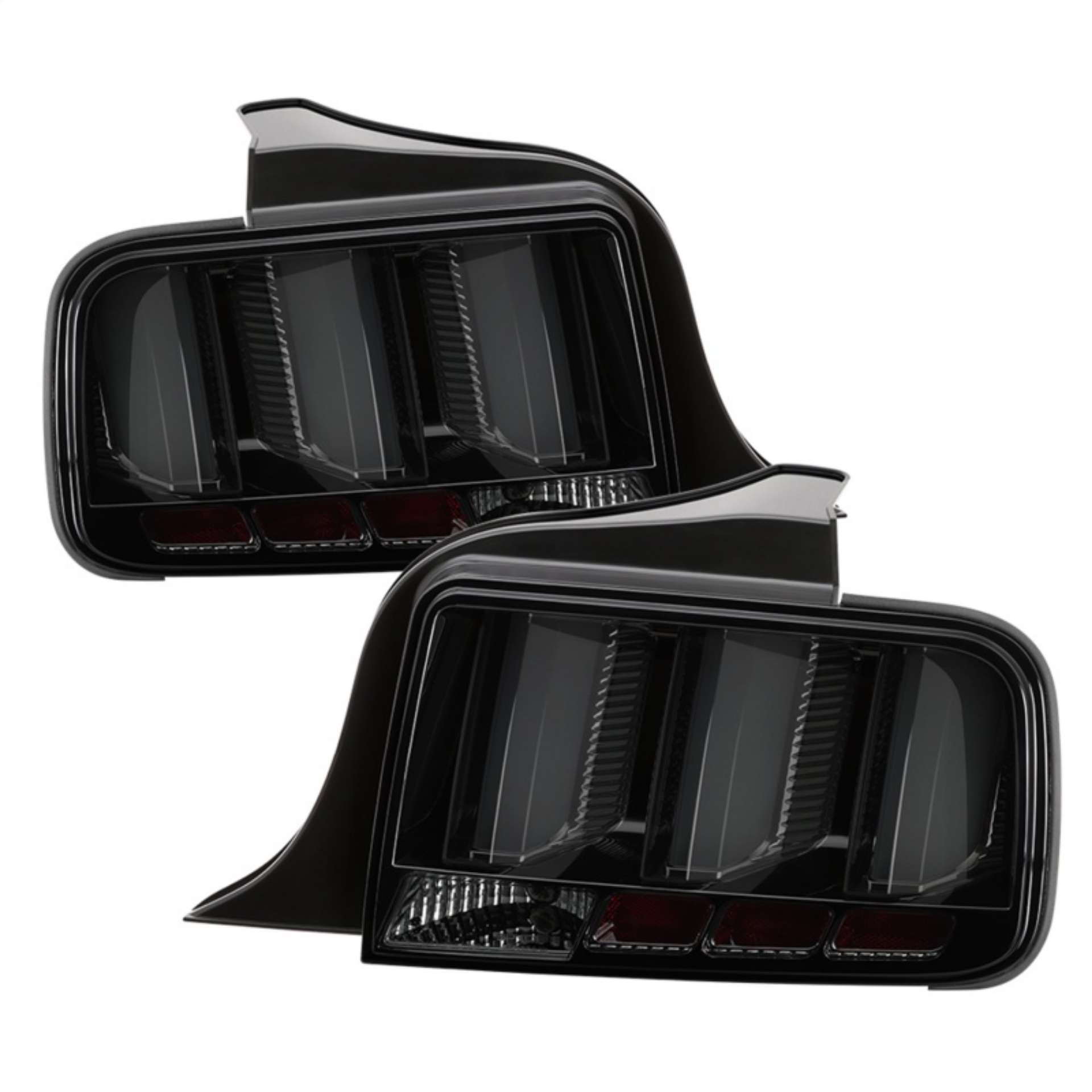 Picture of Spyder 05-09 Ford Mustang White Light Bar LED Tail Lights - Smoke ALT-YD-FM05V3-LED-SM