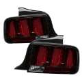 Picture of Spyder 05-09 Ford Mustang Red Light Bar LED Tail Lights - Black ALT-YD-FM05V3-RBLED-BK