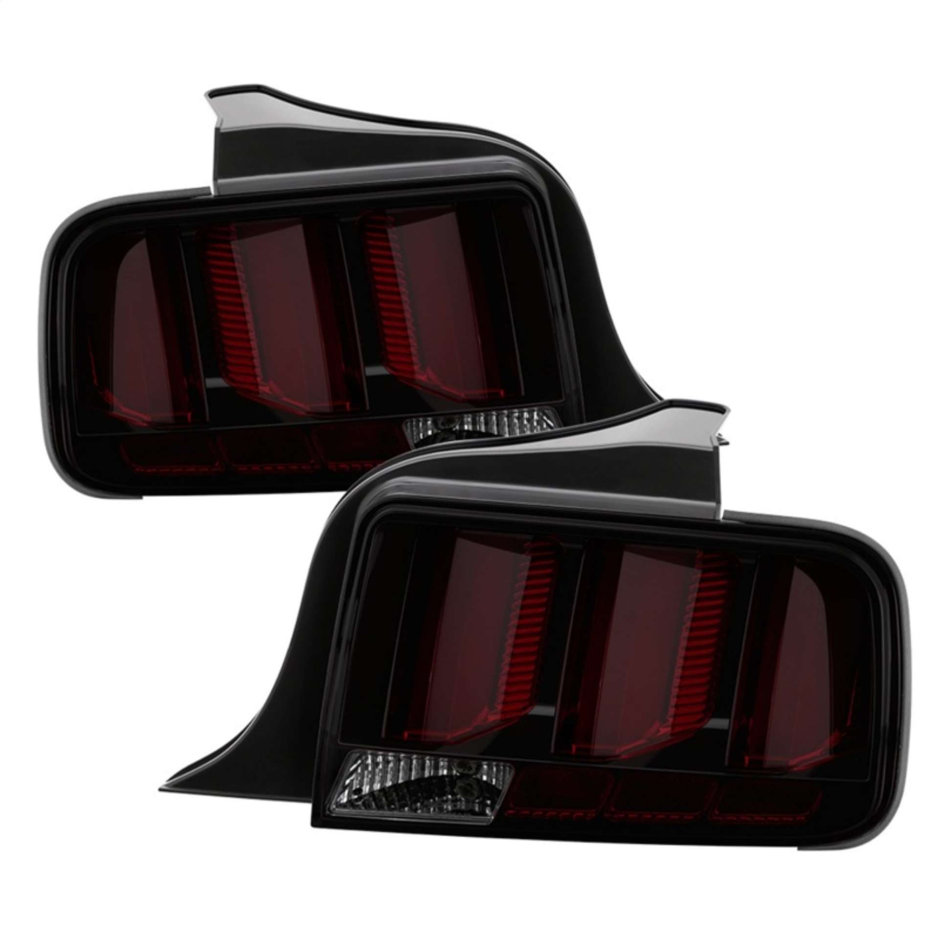 Picture of Spyder 05-09 Ford Mustang Red Light Bar LED Tail Lights - Smoke ALT-YD-FM05V3-RBLED-SM