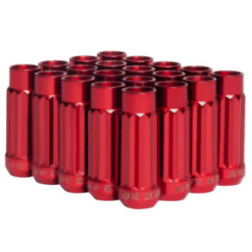 Picture of BLOX Racing 12-Sided P17 Tuner Lug Nuts 12x1-25 - Red Steel - Set of 20