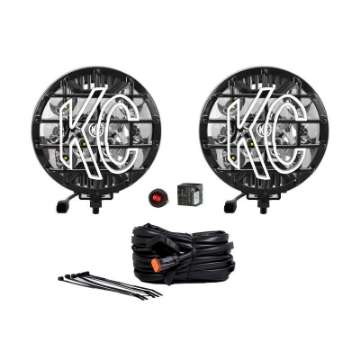 Picture of KC HiLiTES SlimLite 6in- LED Light 50w Spot Beam Pair Pack System - Black