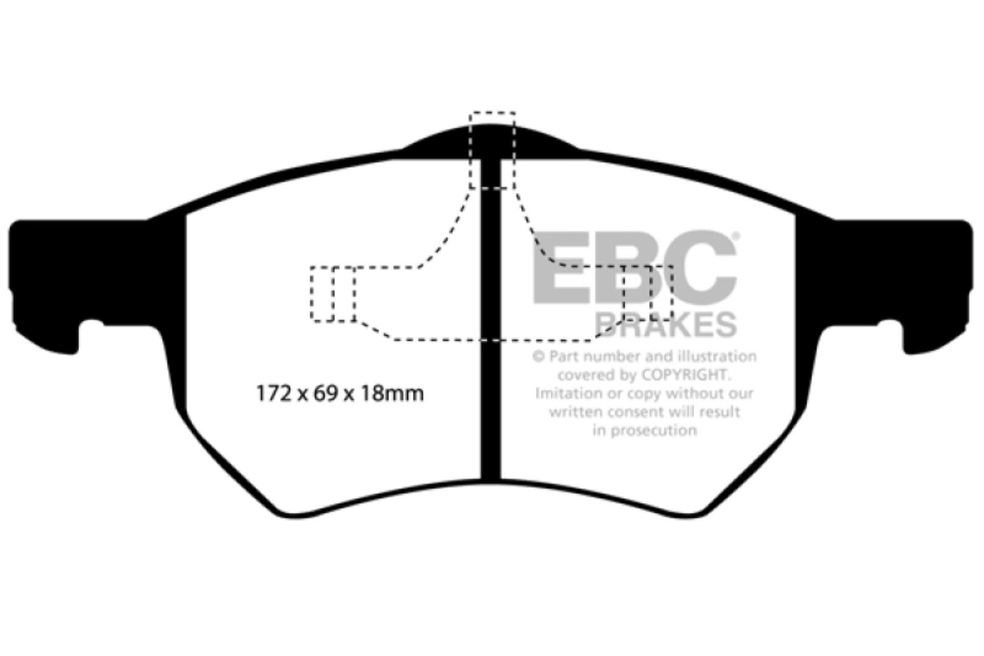 Picture of EBC 02+ Chrysler Grand Voyager European Made Greenstuff Front Brake Pads