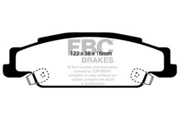 Picture of EBC 02-05 Cadillac CTS 2-6 Redstuff Rear Brake Pads